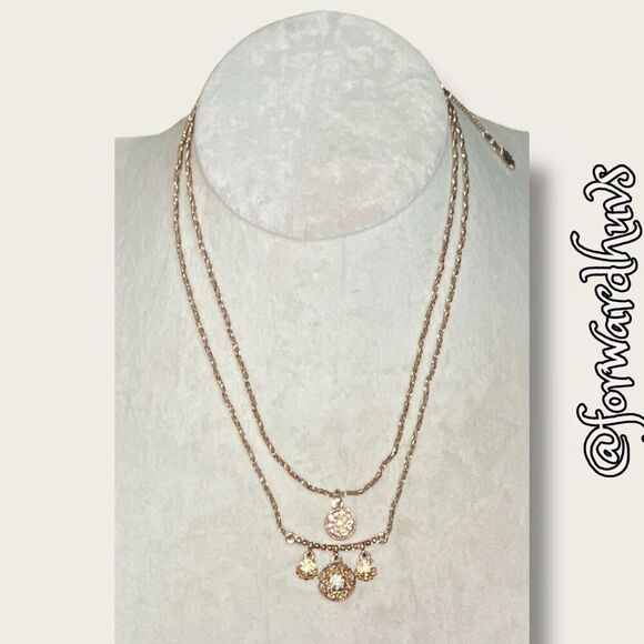 Bundle Sale 3 for $15 | Marchesa Nested Rhinestone Pendant Necklace - Picture 1 of 9